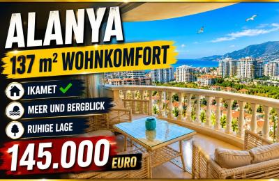 Alanya Geheimtipp! 137 m2 Wohnkomfort mit Ikamet